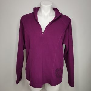 L.L. Bean Pullover Purple w/Designs Quarter Zip
